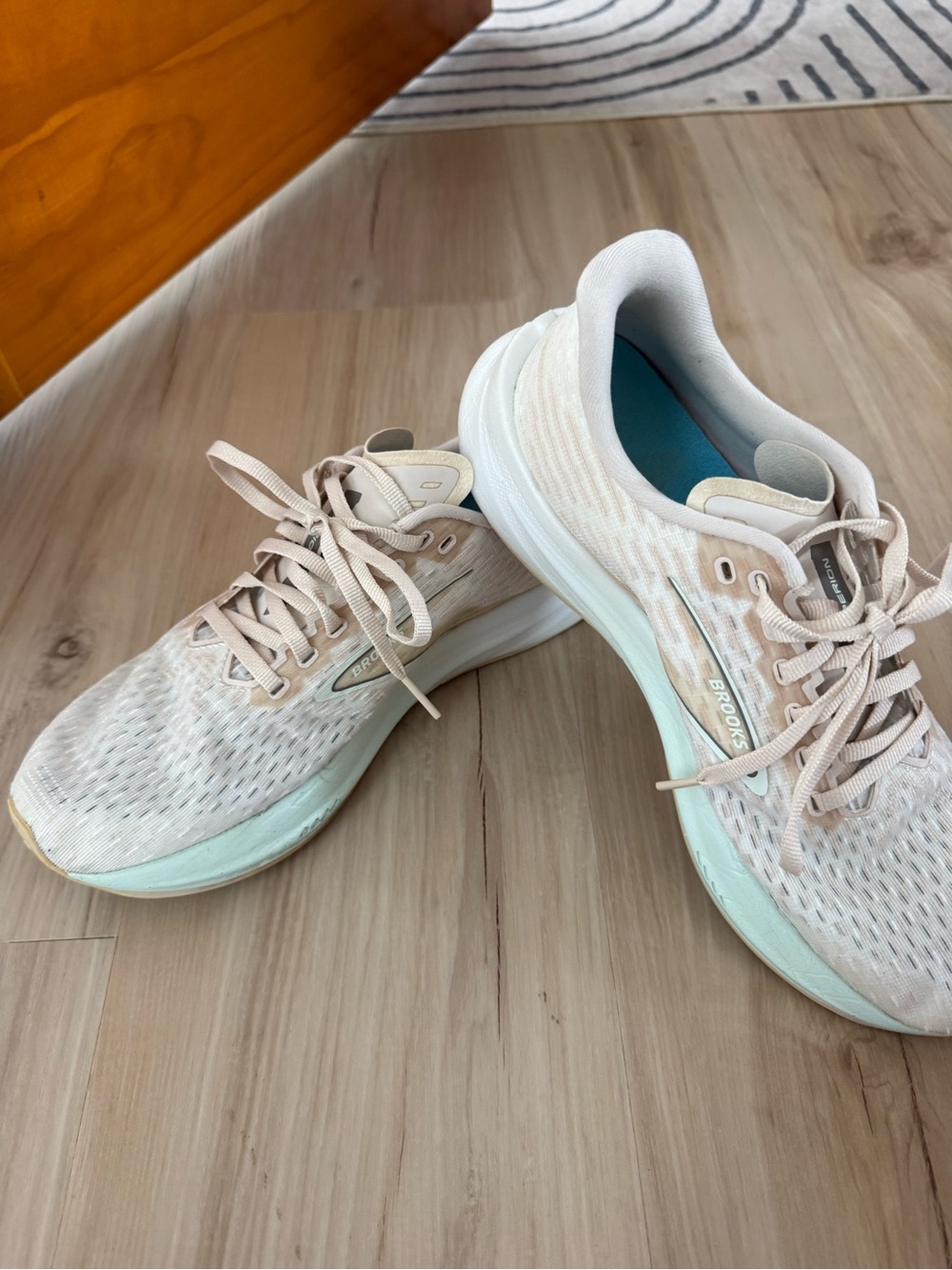 Brooks Women's Running Sneakers in Pale Pink and Mint